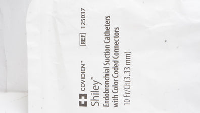 Covidien 125037 Shiley Endobronchial Suction Caths. w/Coded Connectors 10 Fr/Ch